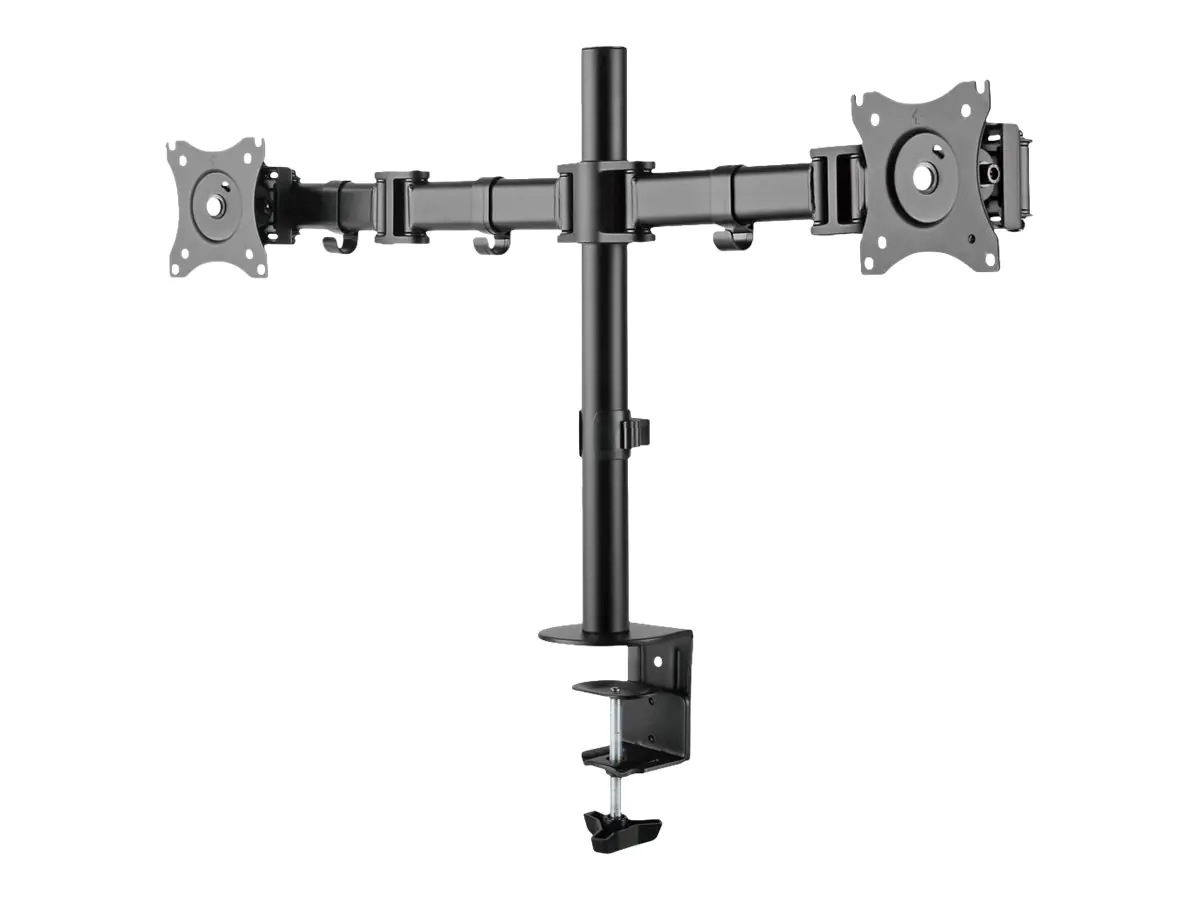 InLine - Befestigungskit - für 2 LCD-Displays - Schwarz - Bildschirmgröße: 33-68.6 cm (13"-27") - Schreibtisch, Tischmontage