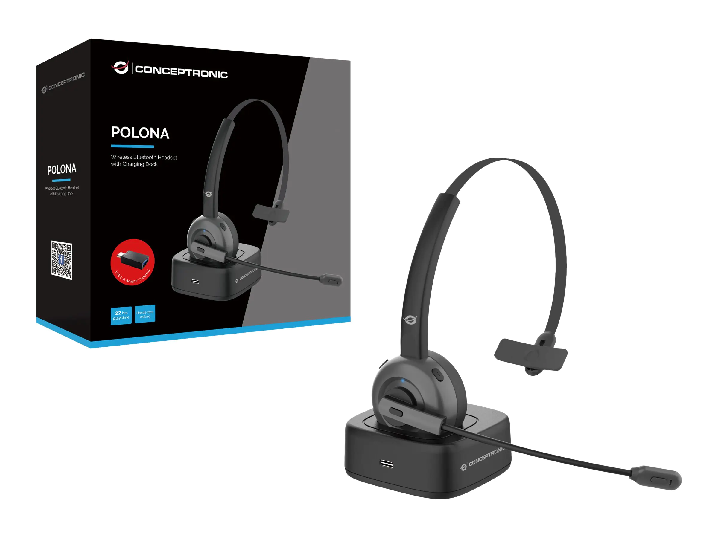 Conceptronic Polona POLONA03BD - Headset - On-Ear Conceptronic Polona POLONA03BD - Headset - On-Ear