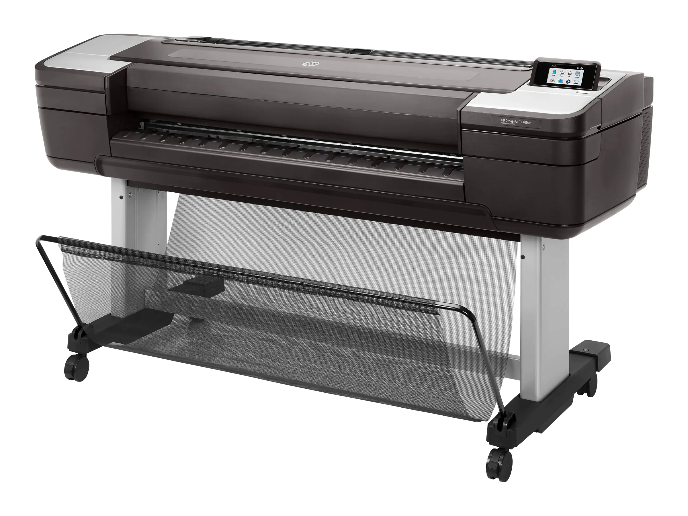 HP DesignJet T1700dr PostScript - 1118 mm (44") Großformatdrucker - Farbe - Tintenstrahl - Rolle (111,8 cm) - 2400 x 1200 dpi - bis zu 0.55 Min./Seite - Kapazität: 2 Rollen - Gigabit LAN, USB-Host - Cutter