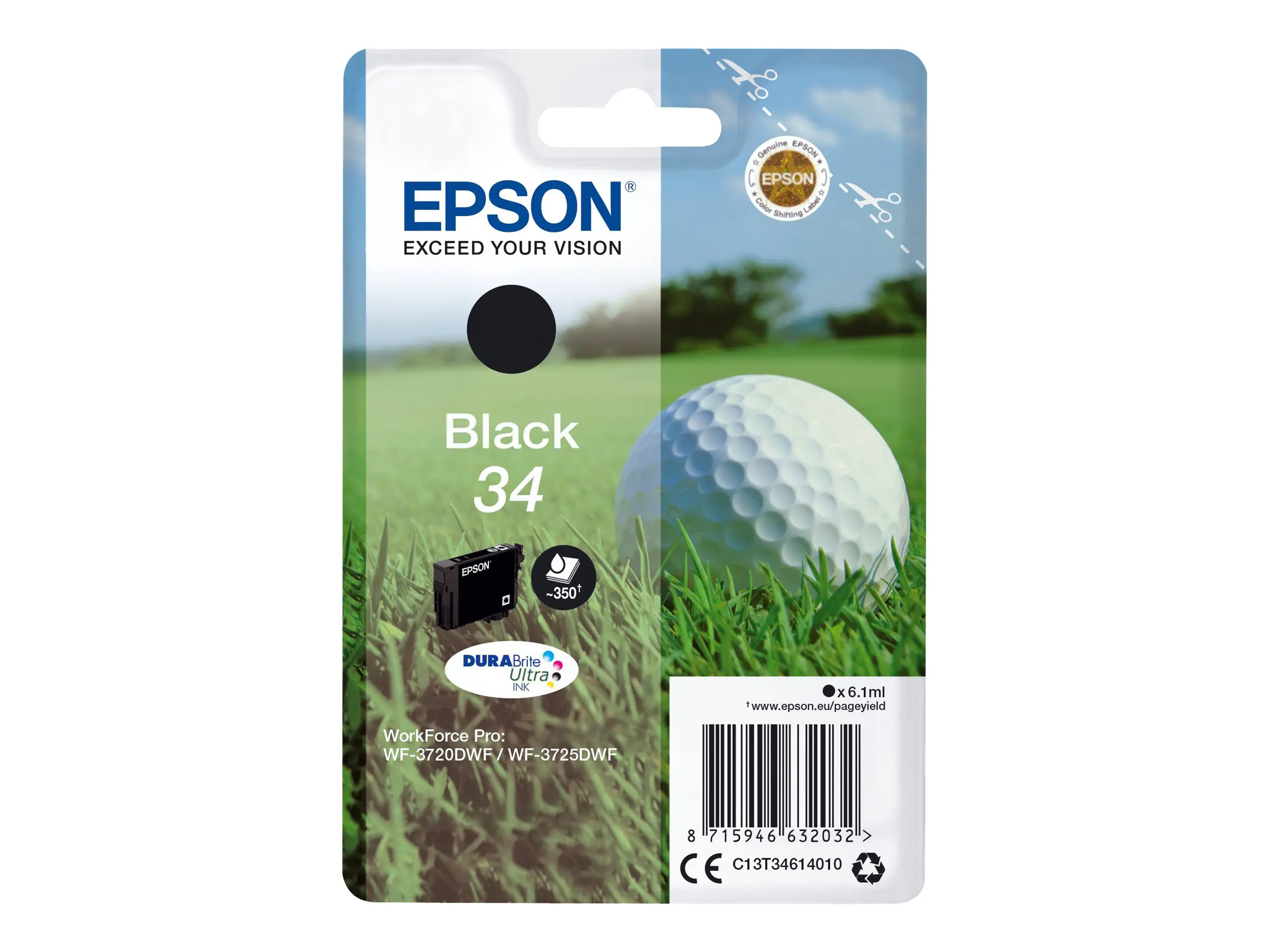 Epson 34 - 6.1 ml - Schwarz - original - Blister mit RF C13T34614020