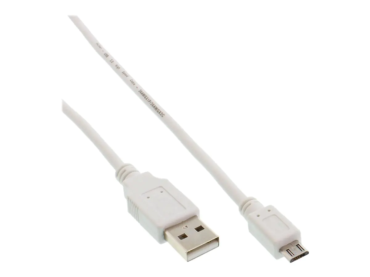 InLine - USB-Kabel - Micro-USB Typ B (M) zu USB (M) - USB 2.0 - 2 m - weiß