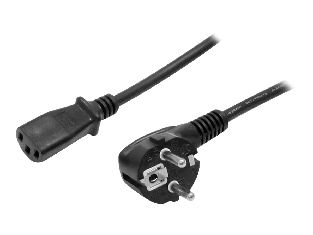 StarTech.com 2 m Computer Stromkabel, 18AWG, EU Schuko auf C13, 10A 250V, Schwarz Ersatz AC Netzkabel, Drucker Stromkabel, PC Stromversorgungskabel, Monitor Stromkabel - UL gelistet (PXT101EUR)