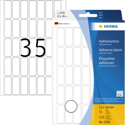 HERMA Vielzwecketikett 2350 12x30mm Papier weiß 1.120 St./Pack. HERMA Vielzwecketikett 2350 12x30mm Papier weiß 1.120 St./Pack.