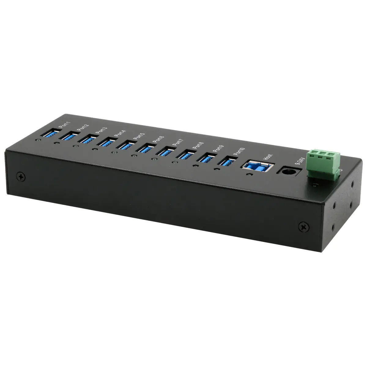 Exsys GmbH 10-Port USB 3.2 Gen 1 Metall HUB 15KV ESD Schutz Tiveco