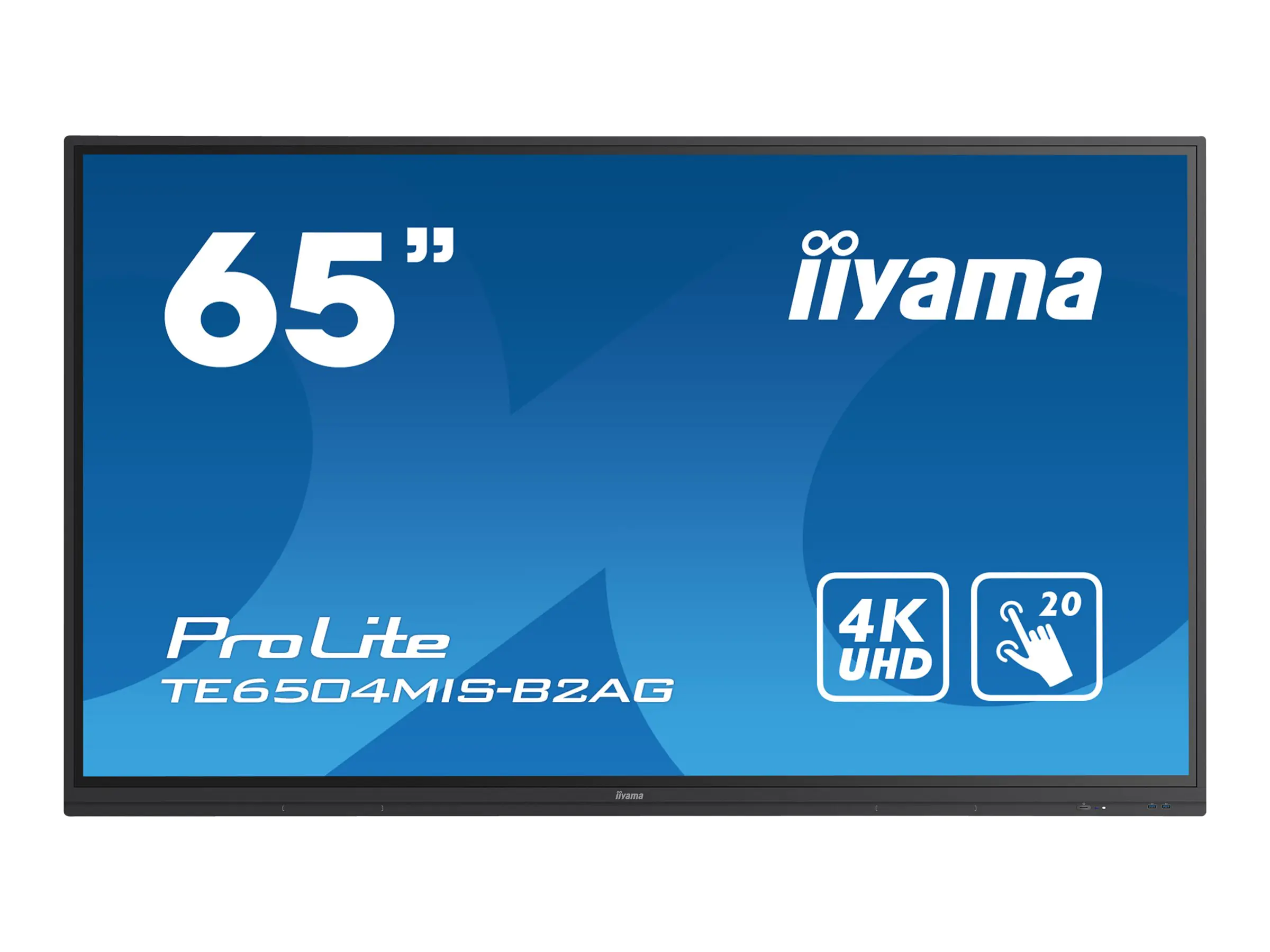 Iiyama ProLite TE6504MIS-B2AG - 165 cm (65") Diagonalklasse (163.9 cm (64.5") sichtbar) LCD-Display mit LED-Hintergrundbeleuchtung - interaktiv - mit Integrierter Media-Player und Touchscreen (Multi-Touch) - Android - 4K UHD (2160p) 3840 x 2160 - mattschw