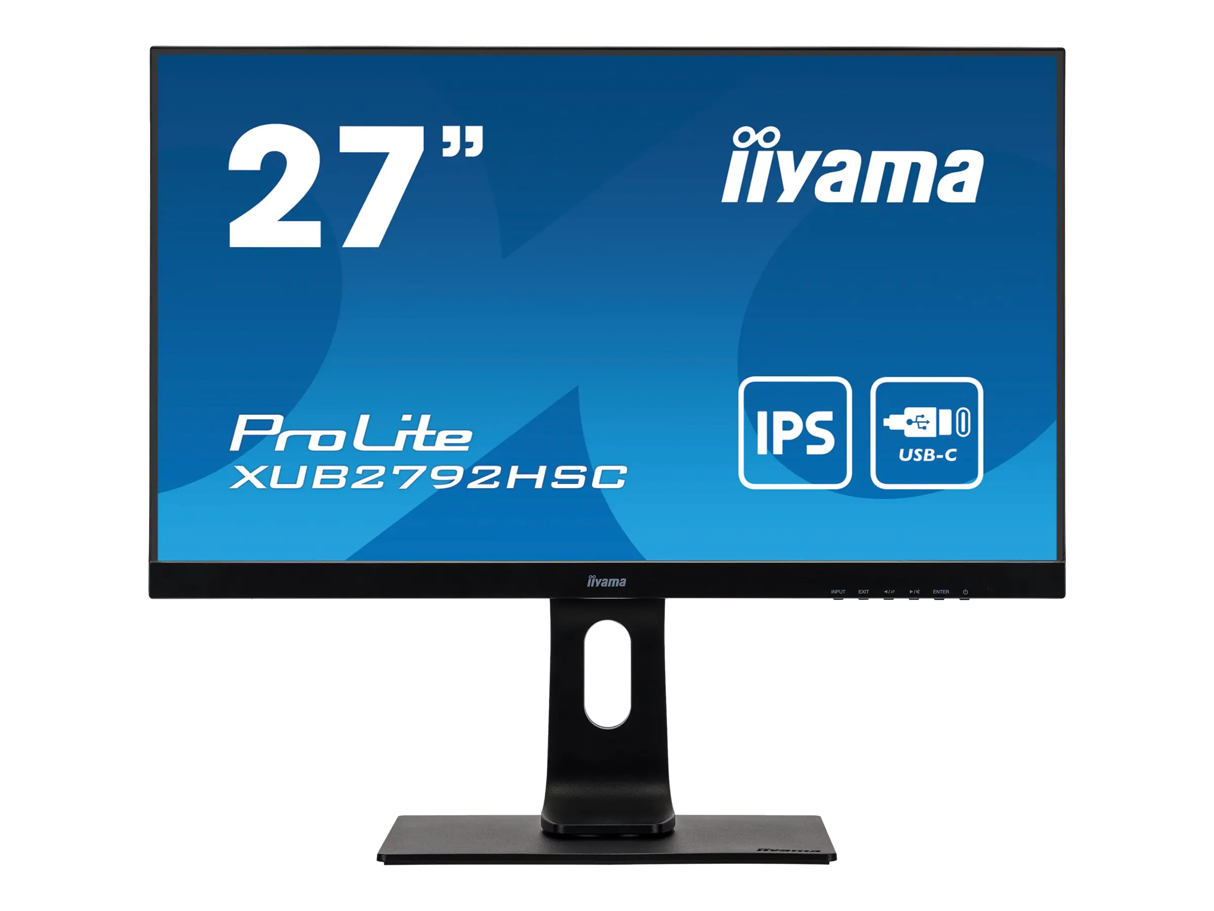 Iiyama ProLite XUB2792HSC-B5 - LED-Monitor - 68.6 cm (27") - 1920 x 1080 Full HD (1080p) @ 75 Hz - IPS - 250 cd/m² - 1000:1 - 4 ms - HDMI, DisplayPort, USB-C - Lautsprecher - Matte, Schwarz
