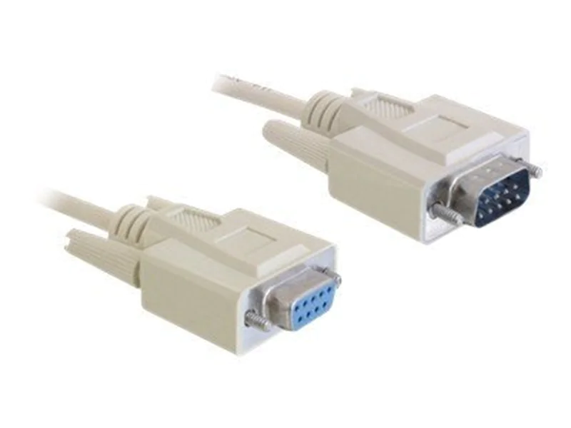 Delock - Serielles Verlängerungskabel - DB-9 (M) zu DB-9 (W) - 3 m - geformt, Daumenschrauben - beige