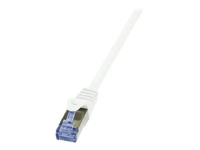 LogiLink PrimeLine - Patch-Kabel - RJ-45 (M) zu RJ-45 (M) - 2 m - SFTP, PiMF - CAT 6a - geschirmt, halogenfrei, ohne Haken - weiß