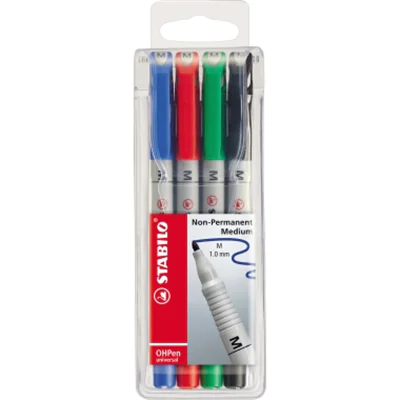 STABILO Folienschreiber OHPen 853/4 M 1mm sortiert 4 St./Pack. STABILO Folienschreiber OHPen 853/4 M 1mm sortiert 4 St./Pack.