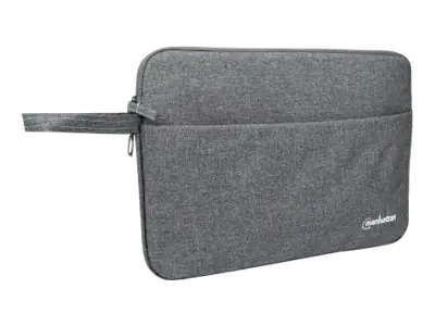 Manhattan Seattle Laptop Sleeve 14.5", Grey, Padded, Extra Soft Internal Cushioning, Main Compartment with double zips, Zippered Front Pocket, Carry Loop, Water Resistant and Durable, Notebook Slipcase, Three Year Warranty - Notebook-Hülle - 36.8 cm