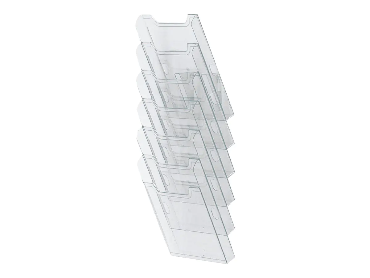 Exacompta Wandprospekthalter 64758D A4 hoch 6Fächer transparent