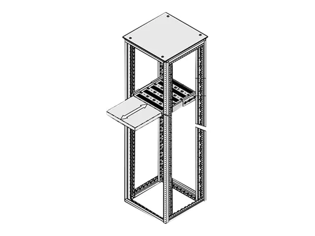 SCHROFF Teleskopisches Regal für Rack - Rack montierbar - RAL 7021 - 2U - 48.3 cm (19")