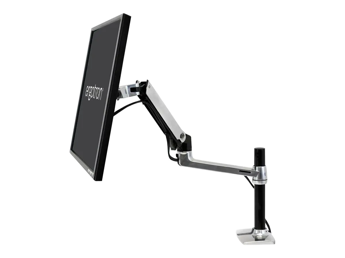 Ergotron LX - Befestigungskit (Spannbefestigung für Tisch, Verlängerungsarm, Befestigung für Kabeldurchgang, Monitorarm, hohe Säule) - für LCD-Display - Polished Aluminum - Bildschirmgröße: bis zu 86,4 cm (bis zu 34 Zoll) 45-295-026