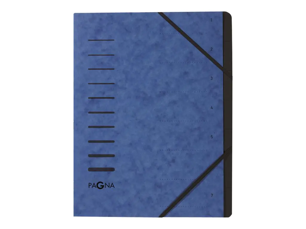 PAGNA Ordnungsmappe 40058-02 DIN A4 7Fächer Pressspan blau