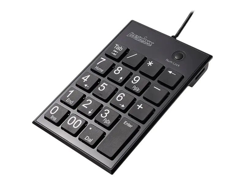 Perixx PERIPAD-202 - Tastenfeld - USB - Schwarz