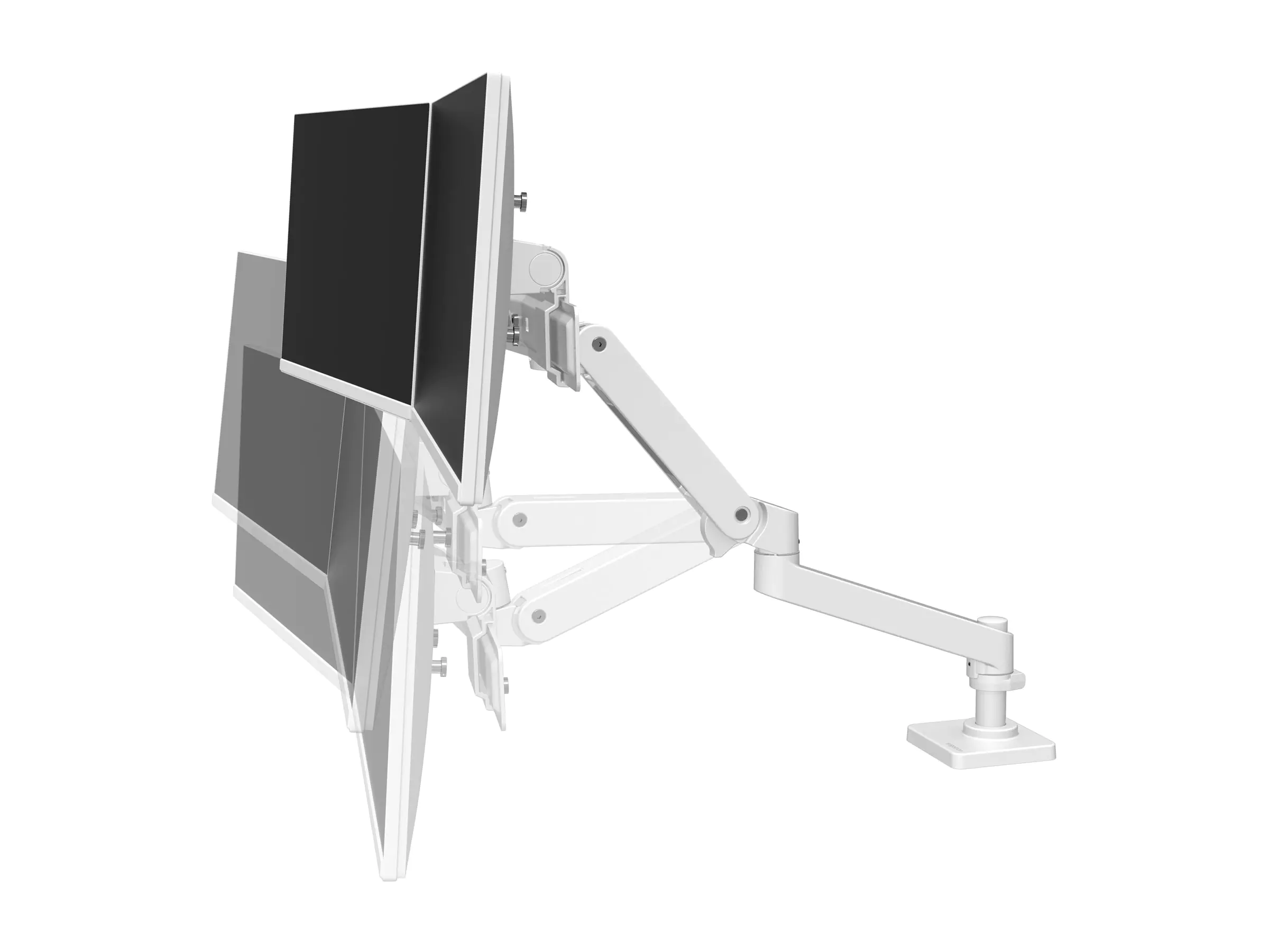 Ergotron LX Pro - Befestigungskit (Dual Direct Arm) - für 2 LCD-Displays - Aluminium - weiß - Bildschirmgröße: bis zu 68,6 cm (bis zu 27 Zoll) - Tischmontage