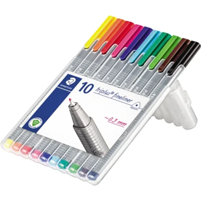 STAEDTLER Fineliner triplus 334 SB10 0,3mm sort. 10 St./Pack. STAEDTLER Fineliner triplus 334 SB10 0,3mm sort. 10 St./Pack.