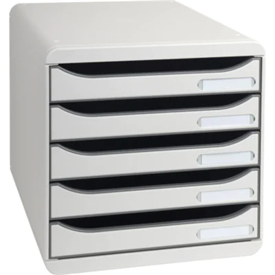 Exacompta Schubladenbox BIG-BOX plus 5 Schubladen DIN A4, Überbreite Polystyrol Gehäusefarbe: lichtgrau Farbe der Schublade: lichtgrau Exacompta Schubladenbox BIG-BOX plus 5 Schubladen DIN A4, Überbreite Polystyrol Gehäusefarbe: lichtgrau Farbe der Schublade: lichtgrau