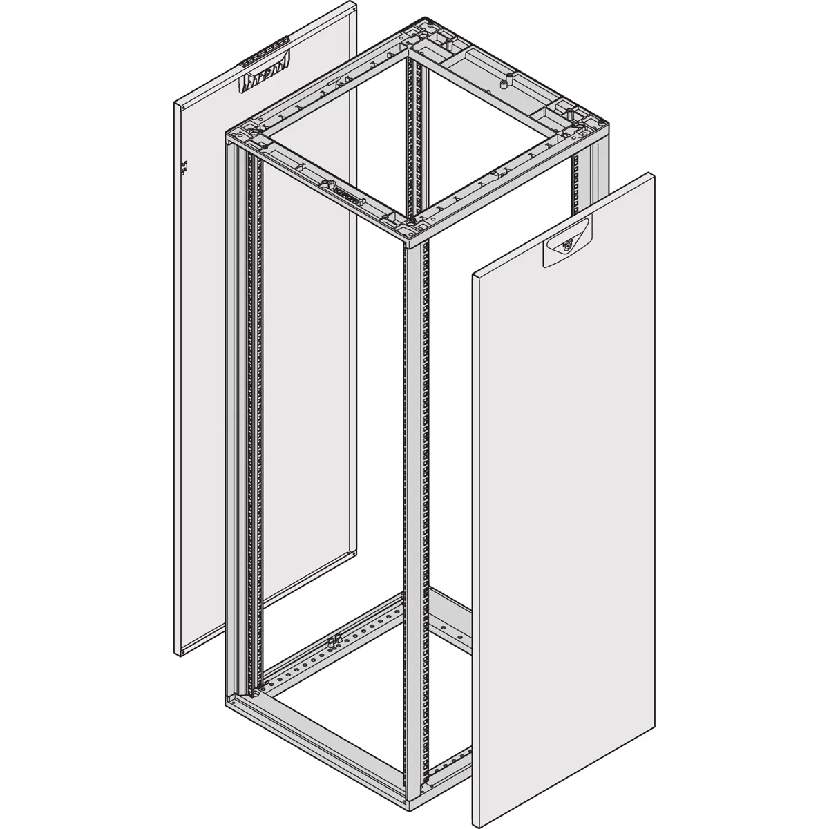 SCHROFF SEITENW.38HE 1000T SL RAL7035 2X - Rack -Zubehör