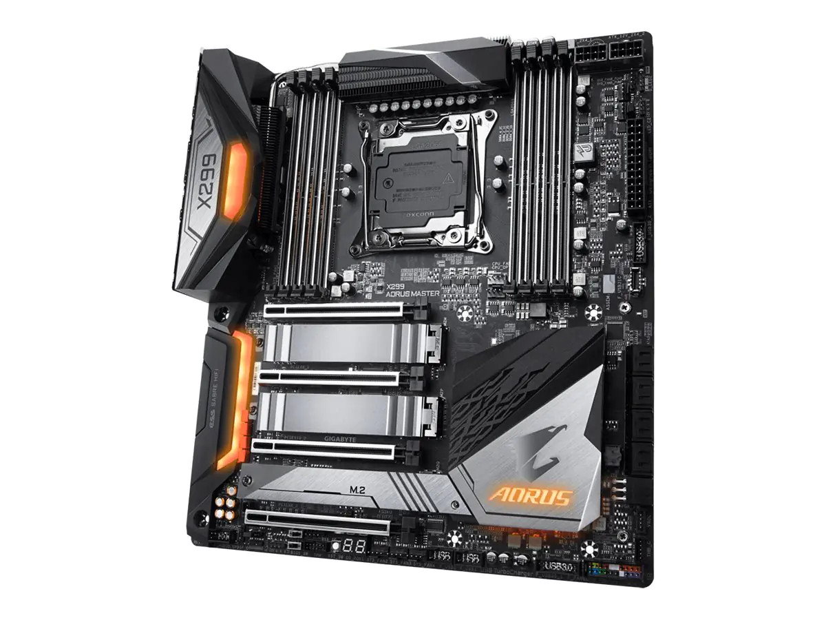 Gigabyte X299 AORUS MASTER - 1.0 - Motherboard - Erweitertes ATX - LGA2066 Socket - X299 Chipsatz - USB 3.1 Gen 1, USB-C Gen2, USB 3.1 Gen 2 - Bluetooth, Gigabit LAN, Wi-Fi, 2.5 Gigabit LAN - HD Audio (8-Kanal)