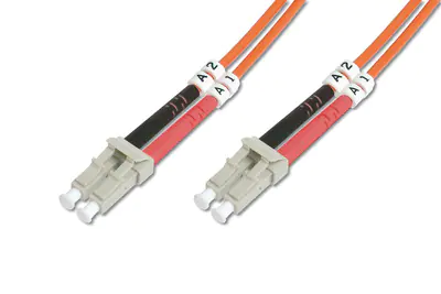 DIGITUS - Patch-Kabel - LC Multi-Mode (M) zu LC Multi-Mode (M) - 3 m - Glasfaser - 50/125 Mikrometer - OM2 - halogenfrei - orange