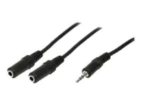 LogiLink - Audio-Splitter - Stereo Mini-Klinkenstecker weiblich bis Stereo Mini-Klinkenstecker männlich - 20 cm - Schwarz