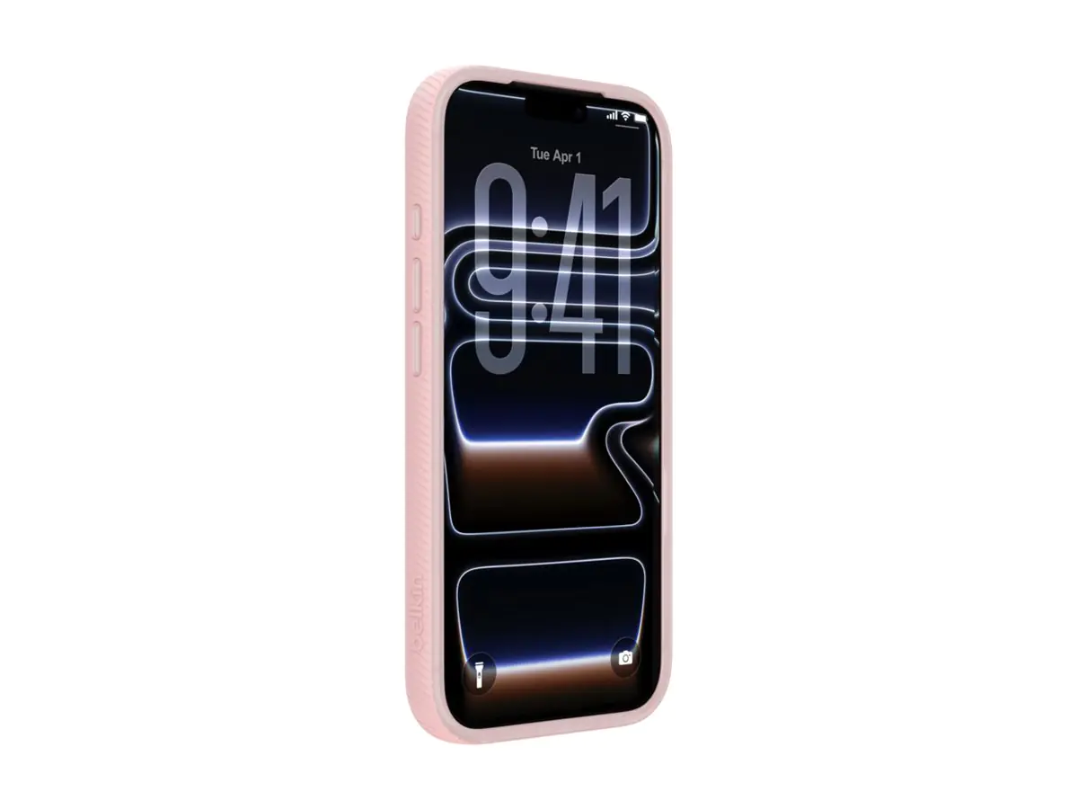 Belkin SheerForce Grip Series - Hintere Abdeckung für Mobiltelefon - MagSafe-Kompatibilität - aus recycelten Materialien hergestellt - pink - für Apple iPhone 17 Pro Max