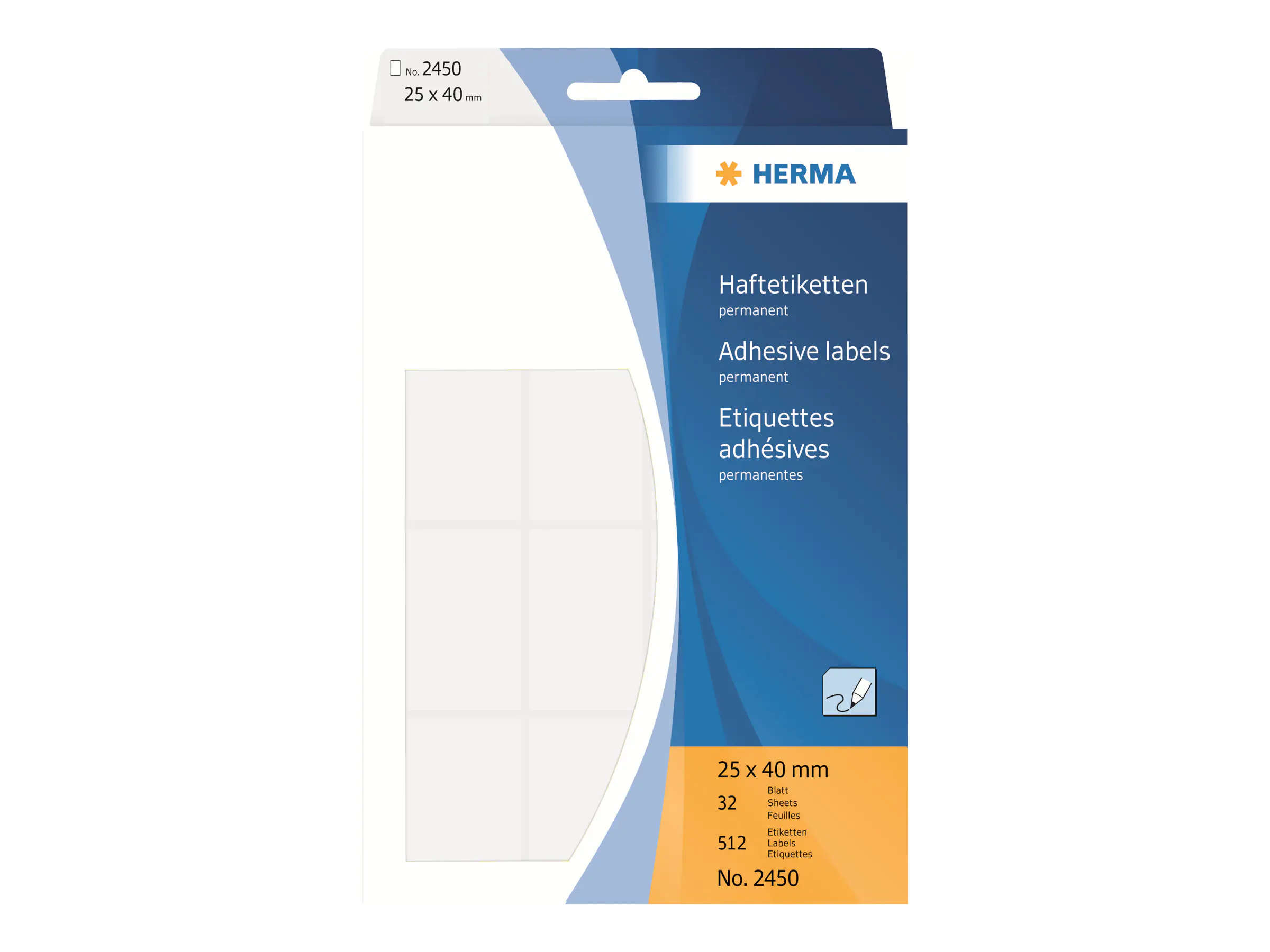 HERMA Vielzwecketikett 2450 25x40mm weiß 512 St./Pack.