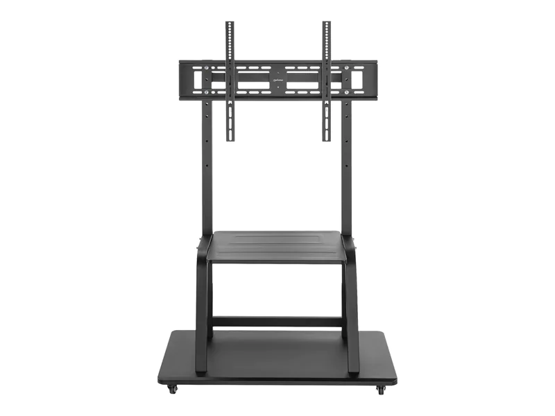Manhattan TV & Monitor Mount, Trolley Stand, 1 screen, Screen Sizes: 37-100", Black, VESA 200x200 to 800x600mm, Max 150kg, Shelf and Base for Laptop or AV device, Height-adjustable to four levels: 862, 916, 970 and 1024mm, LFD, Lifetime Warranty -