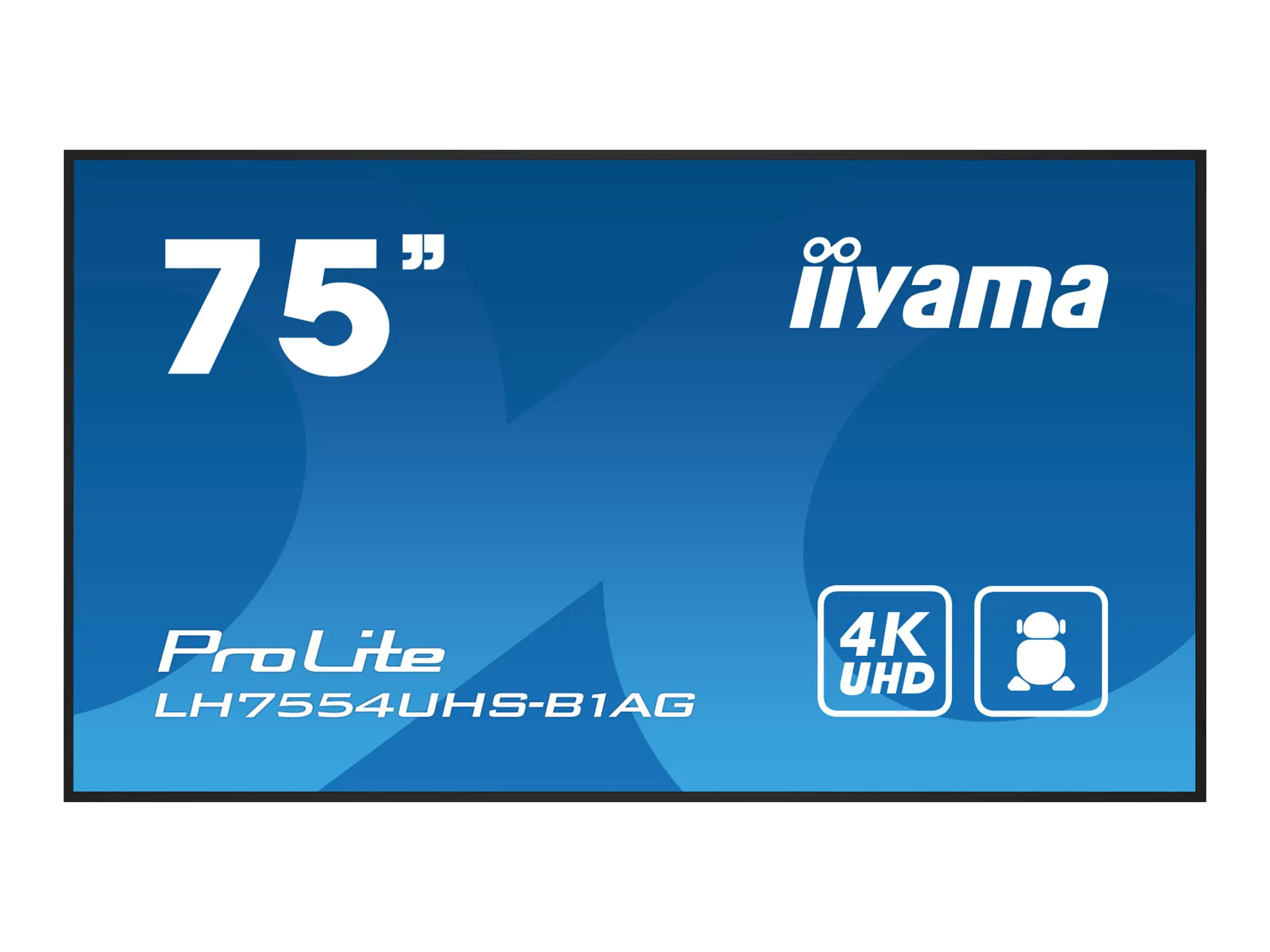 iiyama ProLite LH7554UHS-B1AG - 190 cm (75") Diagonalklasse (189.3 cm (74.5") sichtbar) LCD-Display mit LED-Hintergrundbeleuchtung - Digital Signage - mit integrierter Media Player, SDM Slot PC - 4K UHD (2160p) 3840 x 2160 - Schwarz, matte Oberfläche