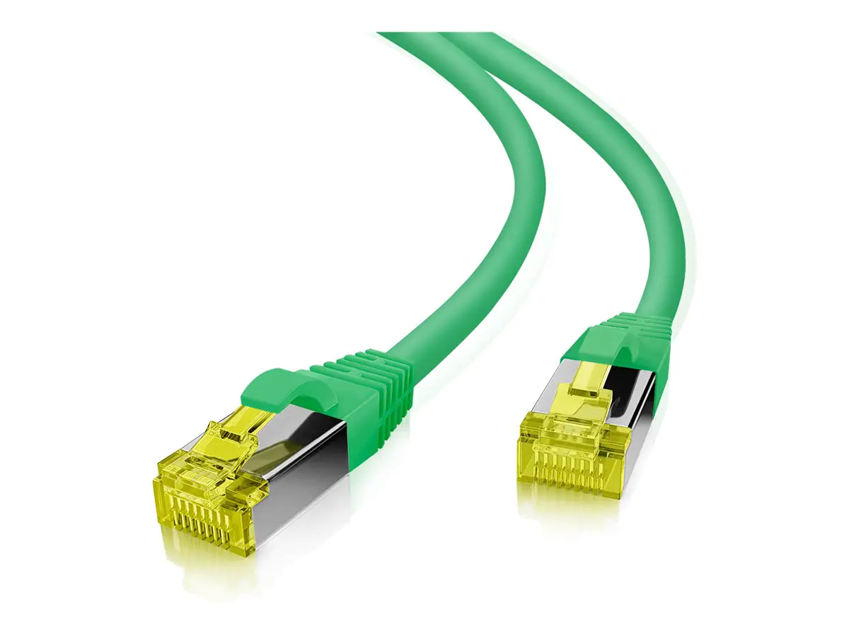 Helos - Patch-Kabel - RJ-45 (M) zu RJ-45 (M) - 7.5 m - 6 mm - SFTP, PiMF - CAT 7 (Kabel) / CAT 6a (Anschlüsse) - geschirmt, halogenfrei, geformt, ohne Haken, verseilt, Knickschutzmanschette - Rot Helos - Patch-Kabel - RJ-45 (M) zu RJ-45 (M) - 7.5 m - 6 mm - SFTP, PiMF - CAT 7 (Kabel) / CAT 6a (Anschlüsse) - geschirmt, halogenfrei, geformt, ohne Haken, verseilt, Knickschutzmanschette - Rot