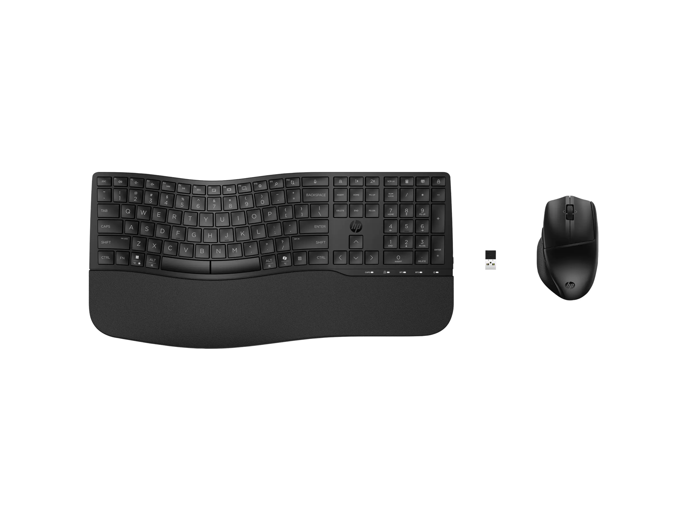 HP 680 Comfort - Tastatur-und-Maus-Set - Dual Mode, 3-Zonen-Layout, Multi-Device, 23 programmierbare Tasten, OS Auto-Detection, flacher Tastenhub - full size - kabellos - 2.4 GHz, Bluetooth - Deutsch - Schwarz