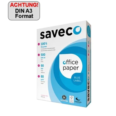Saveco Kopierpapier Blue Label DIN A3 80g/m² weiß 500 Bl./Pack. Saveco Kopierpapier Blue Label DIN A3 80g/m² weiß 500 Bl./Pack.