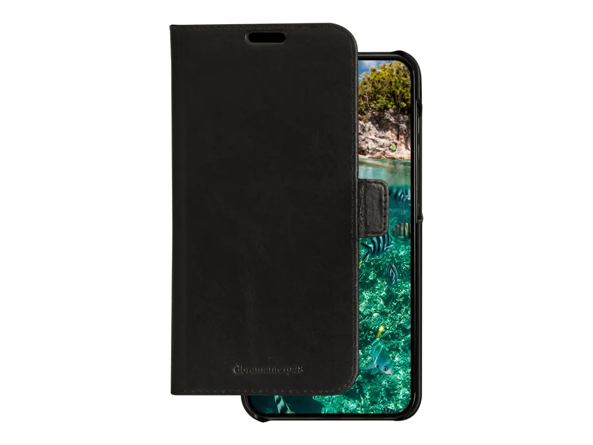 dbramante1928 Lynge - Flip-Hülle für Mobiltelefon - nachhaltiges Vollnarbenleder - Schwarz - für Samsung Galaxy S23+
