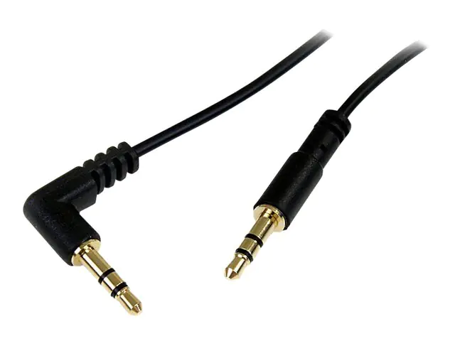 StarTech 30cm 3,5mm Klinke Audiokabel rechts gewinkelt - Stecker/Stecker - Klinkenkabel - Audiokabel - mini-phone stereo 3.5 mm männlich zu mini-phone stereo 3.5 mm männlich - 30 cm - Schwarz - rechts-gewinkelter Stecker - für P/N: SV231DVGAU2A, SV431DVGA