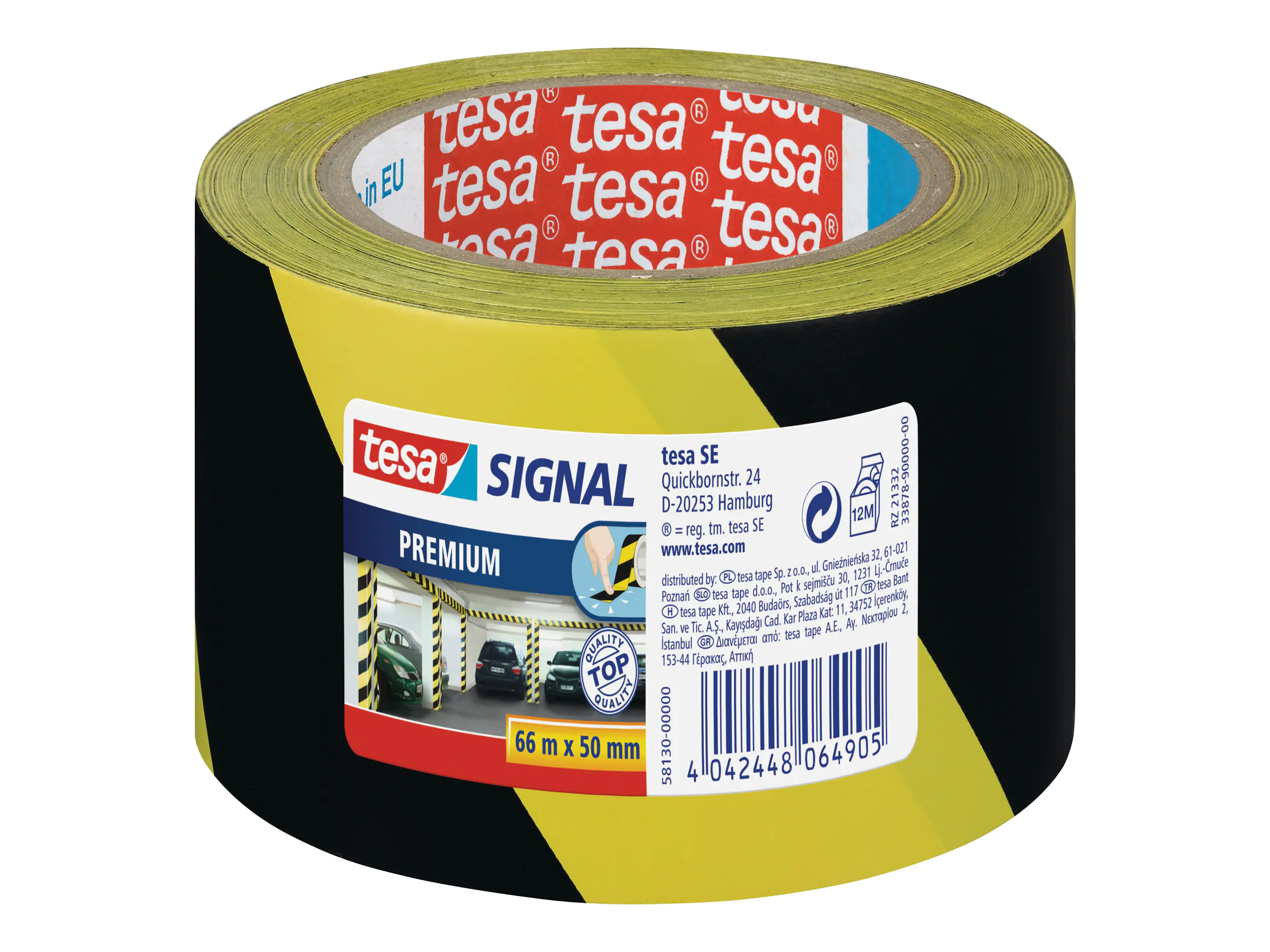 tesa Packband 58130-00000 50mmx66m bedruckt gelb schwarz