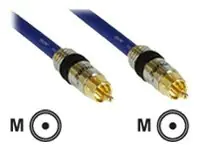 InLine Premium - Video-/Digitalaudiokabel (koaxial) - RCA männlich zu RCA männlich - 50 cm - abgeschirmt - Blau