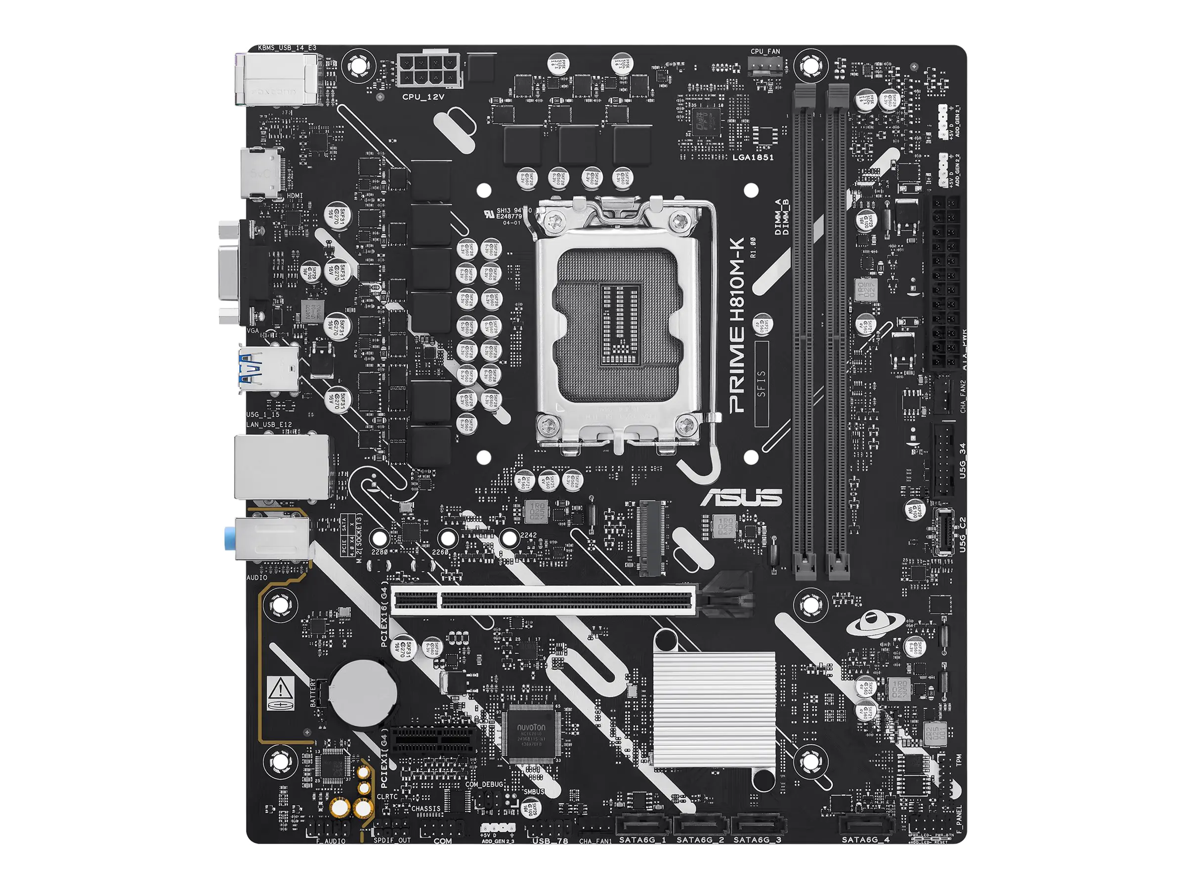 ASUS PRIME H810M-K - Motherboard - micro ATX - LGA1851 Sockel - H810 Chipsatz - USB 3.2 Gen 1 - Gigabit LAN - Onboard-Grafik (CPU erforderlich) 90MB1N10-M0EAY0