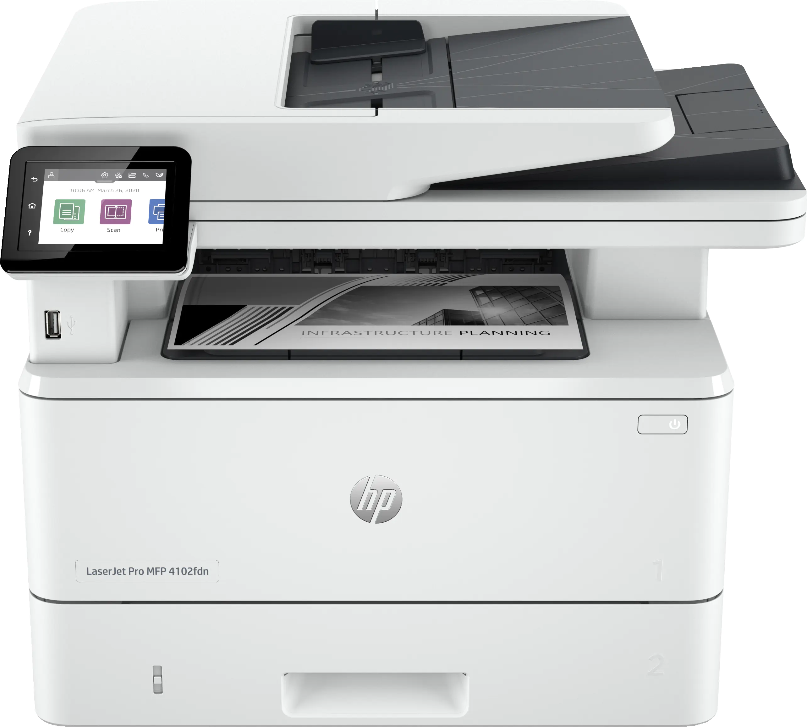 HP LaserJet Pro MFP 4102fdn Drucker, Laser, Monodruck, 1200 x 1200 DPI, Monokopie, A4, Weiß 2Z623F#B19