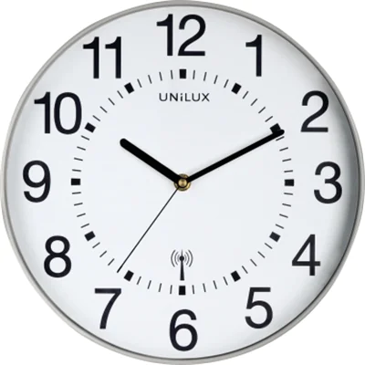 UNILUX Wanduhr MAXI WAVE 400094565 +Batterien metallgrau