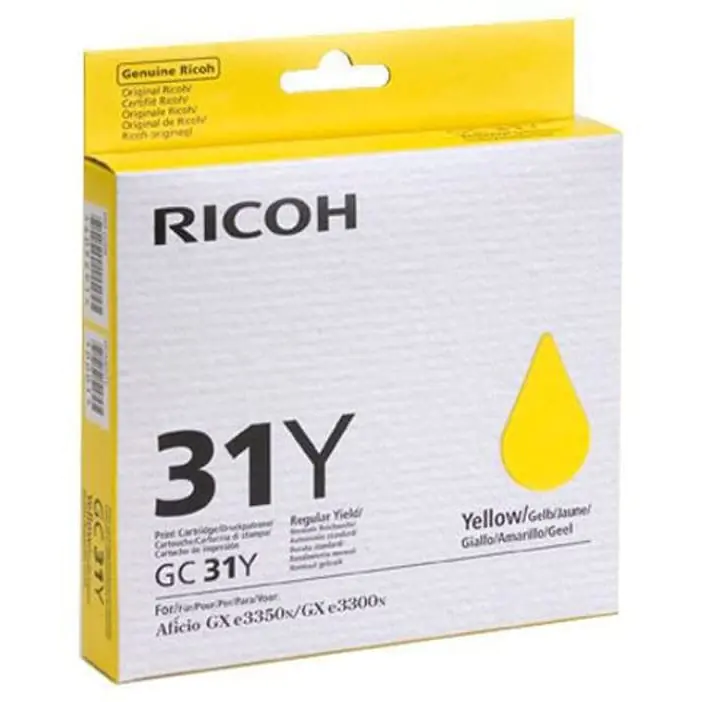 Ricoh GC 31Y - Gelb - Original - Tintenpatrone - für Ricoh Aficio GX e3300N, Aficio GX e3350N; IPSiO GX e3300 Ricoh GC 31Y - Gelb - Original - Tintenpatrone - für Ricoh Aficio GX e3300N, Aficio GX e3350N; IPSiO GX e3300