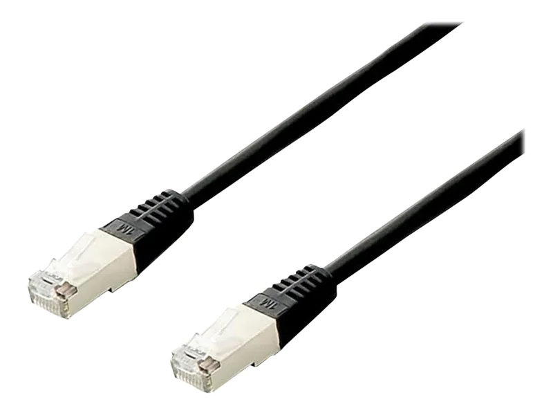 equip - Patch-Kabel - RJ-45 (M) zu RJ-45 (M) - 1 m - S/FTP - CAT 6a - halogenfrei, verseilt - Schwarz