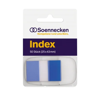Soennecken Haftstreifen Index 5822 25x43mm 50Streifen Spender blau Soennecken Haftstreifen Index 5822 25x43mm 50Streifen Spender blau