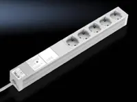 Rittal - Steckdosenleiste (Rack - einbaufähig) - Eingabe, Eingang Stromversorgung - Ausgangsanschlüsse: 5 (Stromversorgung) - 1U - 2 m Schnur