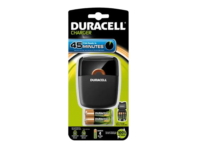 Duracell CEF27 - 0,75 Stunden Batterieladegerät - (für 4xAA/AAA) 4 x AA / AAA - NiMH Duracell CEF27 - 0,75 Stunden Batterieladegerät - (für 4xAA/AAA) 4 x AA / AAA - NiMH