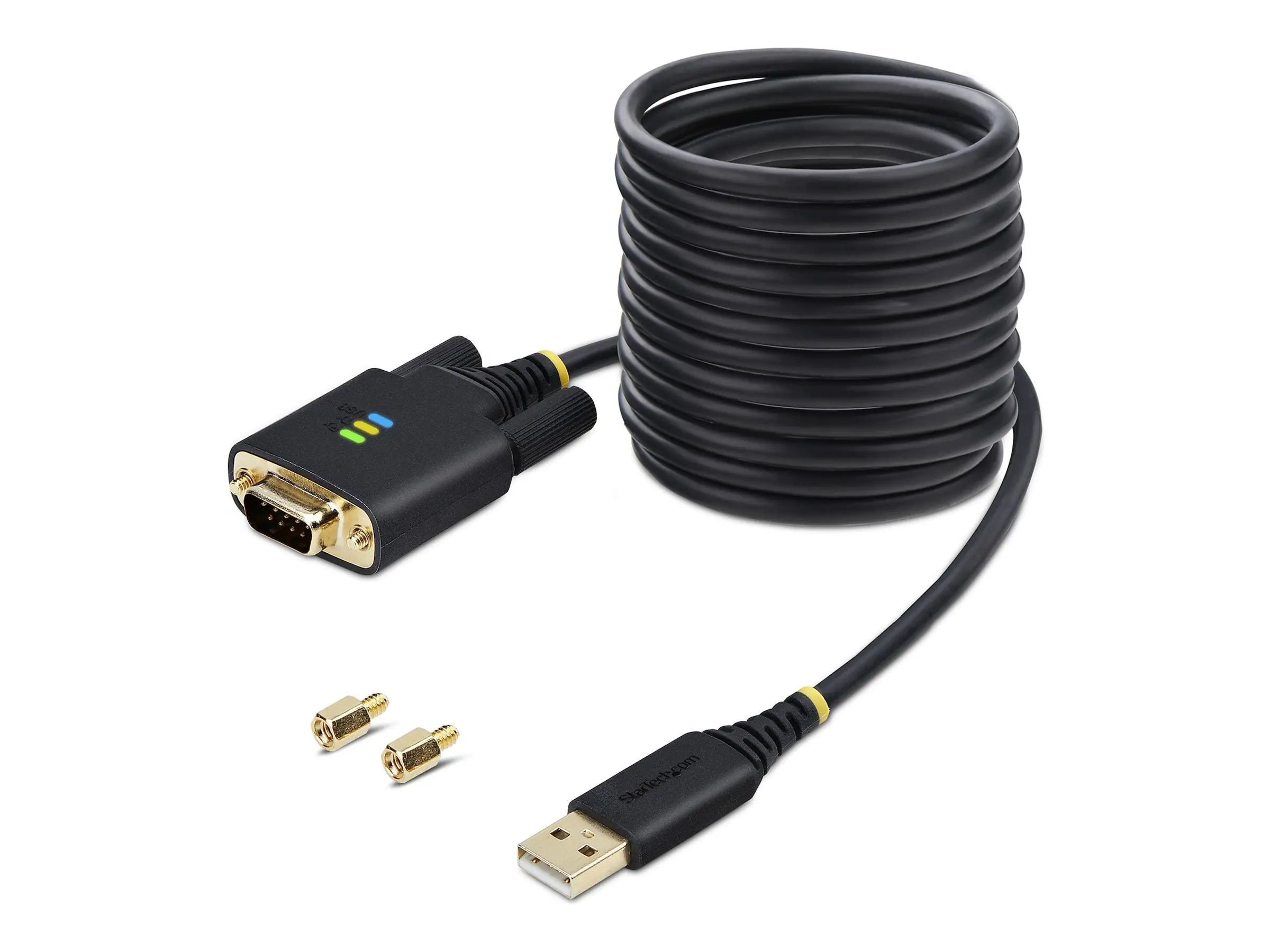 StarTech 3m USB auf Seriell Adapter, COM-Retention, FTDI, USB auf DB9 - Kabel USB / seriell - USB (M) zu DB-9 (M) - 3 m - Schwarz