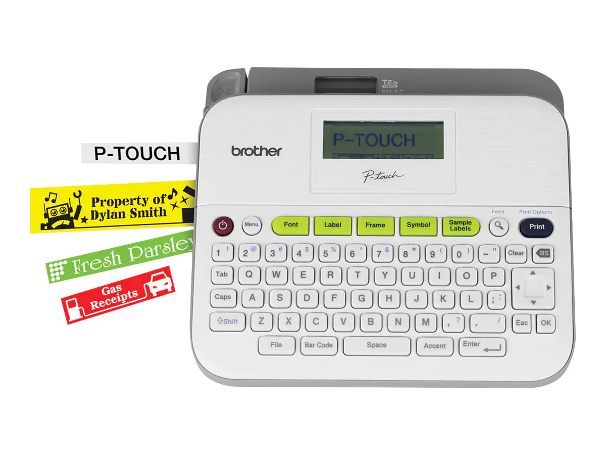 Brother P-Touch PT-D400VP - Beschriftungsgerät - s/w - Thermotransfer - Rolle (1,8 cm) - 180 dpi - bis zu 20 mm/Sek. - 5-zeiliger Druck - Grau, weiß
