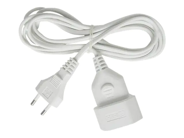 Brennenstuhl H03VVH2-F 2x0.75 - Spannungsversorgungs-Verlängerungskabel - IEC 60906-1 (W) zu Eurostecker (M) - 5 m - flach - weiß Brennenstuhl H03VVH2-F 2x0.75 - Spannungsversorgungs-Verlängerungskabel - IEC 60906-1 (W) zu Eurostecker (M) - 5 m - flach - weiß