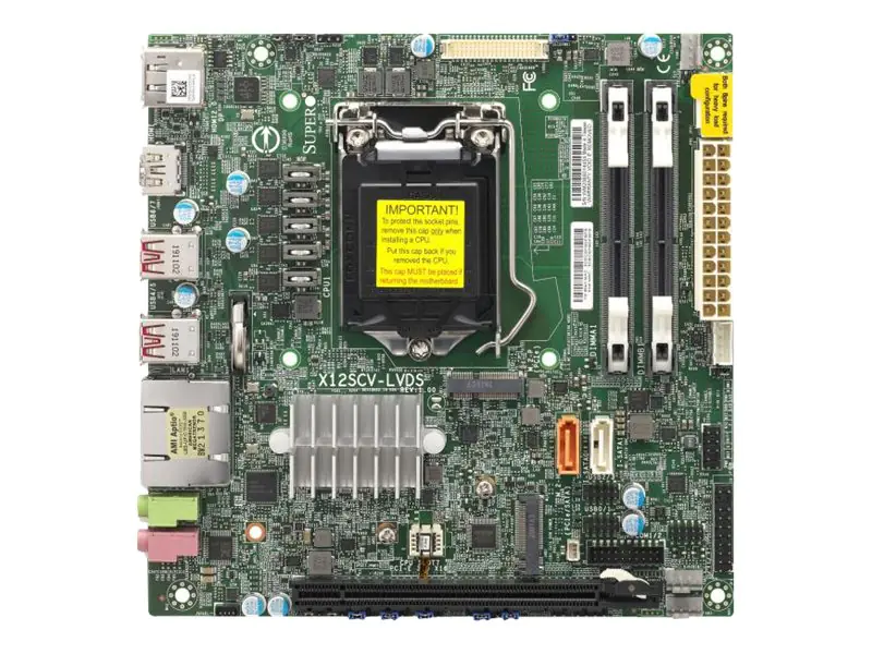 Supermicro X12SCV-LVDS - Motherboard - Mini-ITX - LGA1200-Sockel - W480E Chipsatz - USB 3.2 Gen 2 -