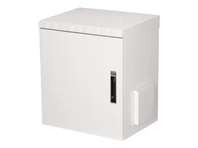 Equip Safe Outdoor - Schrank Netzwerkschrank - 600 x 450 mm, mit Stahlfronttür, montiert - geeignet für Wandmontage - RAL 7035, Hellgrau - 12U - 48.3 cm (19") ESO-12-6045-G